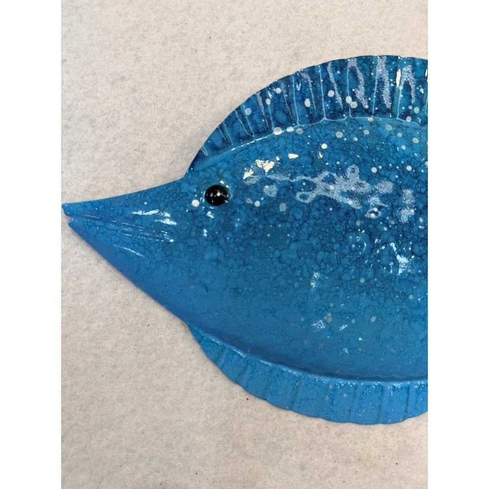 Set of 4 Colorful Metal Tropical Fish Wall Art 10.5in Coastal Nautical Decor